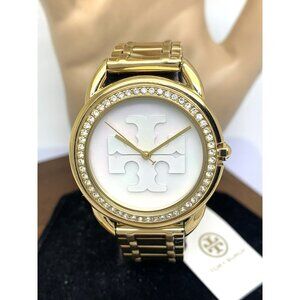 Tory Burch Women's Watch TBW7230 Miller Quartz Mother of Pearl Dial Gold Steel